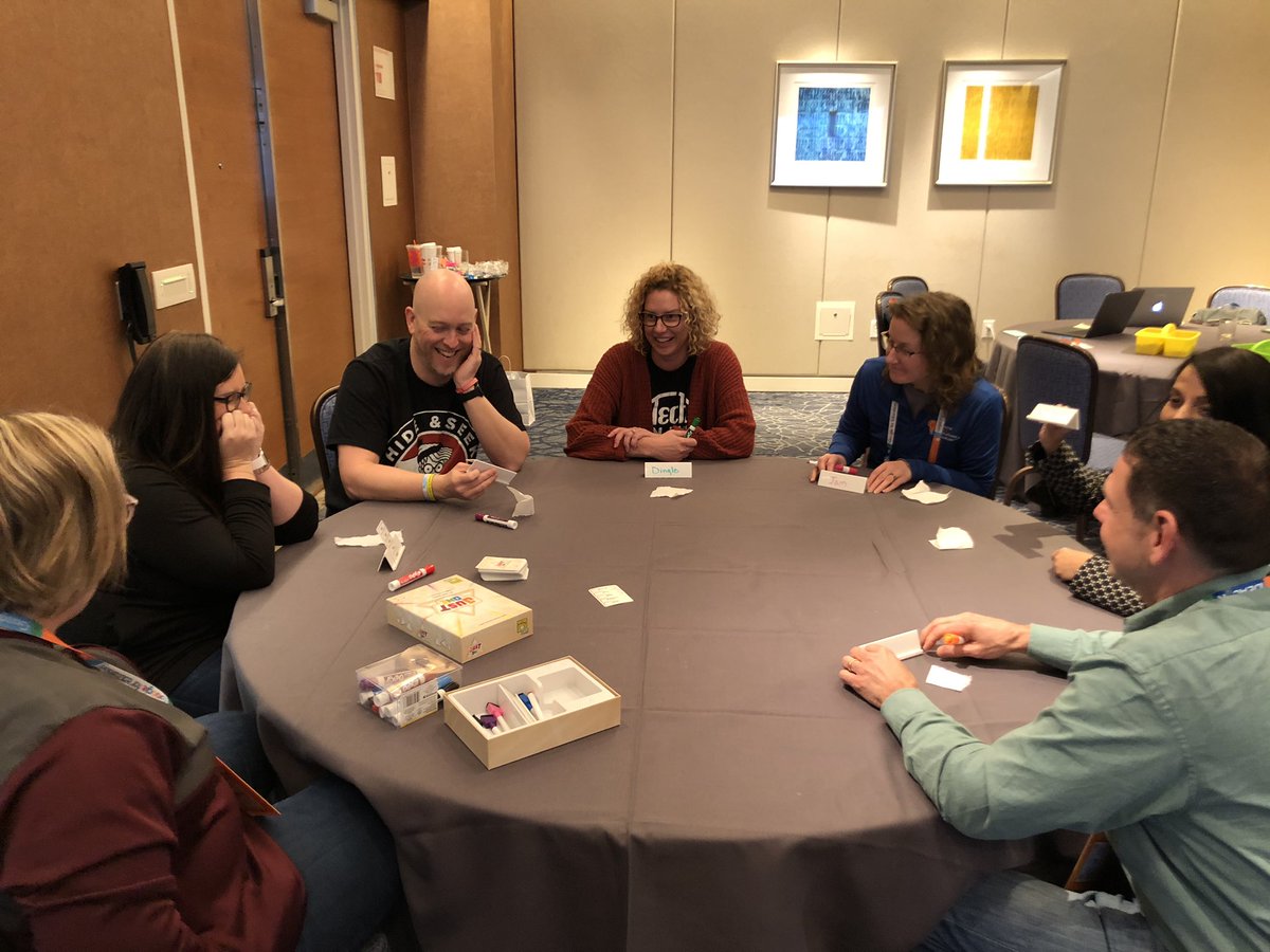 StefaniePitzer's tweet photo. Last session of the day I joined @MrsCford_tweets and we presented: Play, Learn, Repeat ➡️ how to introduce play and game elements into your classroom! LEGO builds, Playdoh, dice, board games, laughs, sharing ideas, and FUN! #IDEACon2020 #IDEAcon #323learns #Pitzer4a #Pitzer4e https://t.co/GFfv5paQwA