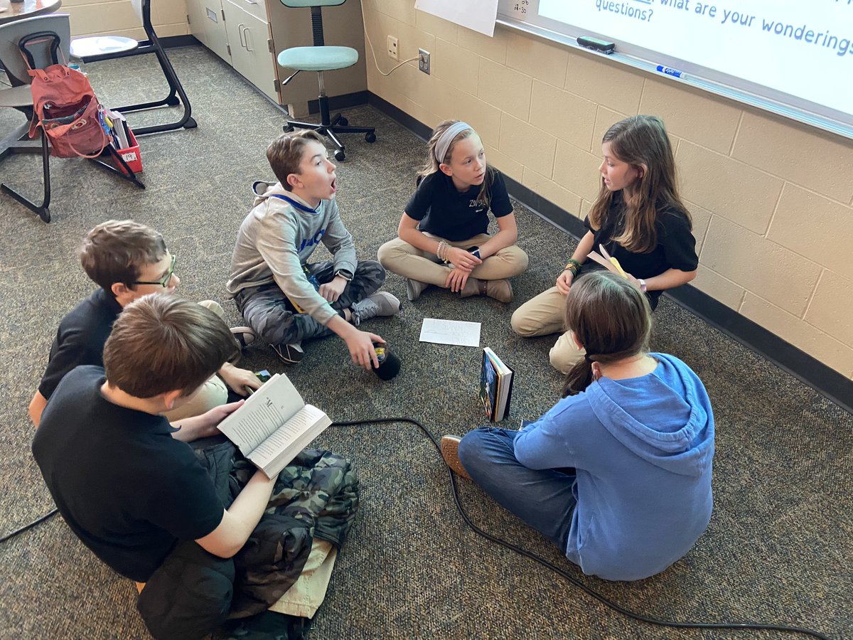 MrsB_Zwest's tweet photo. So proud of book clubs today! Students had their self-determined reading requirements complete &amp; came prepared with thoughts to share. The student-led discussions were insightful and they did an amazing job of listening and sharing! https://t.co/XW5ZzhMQHS