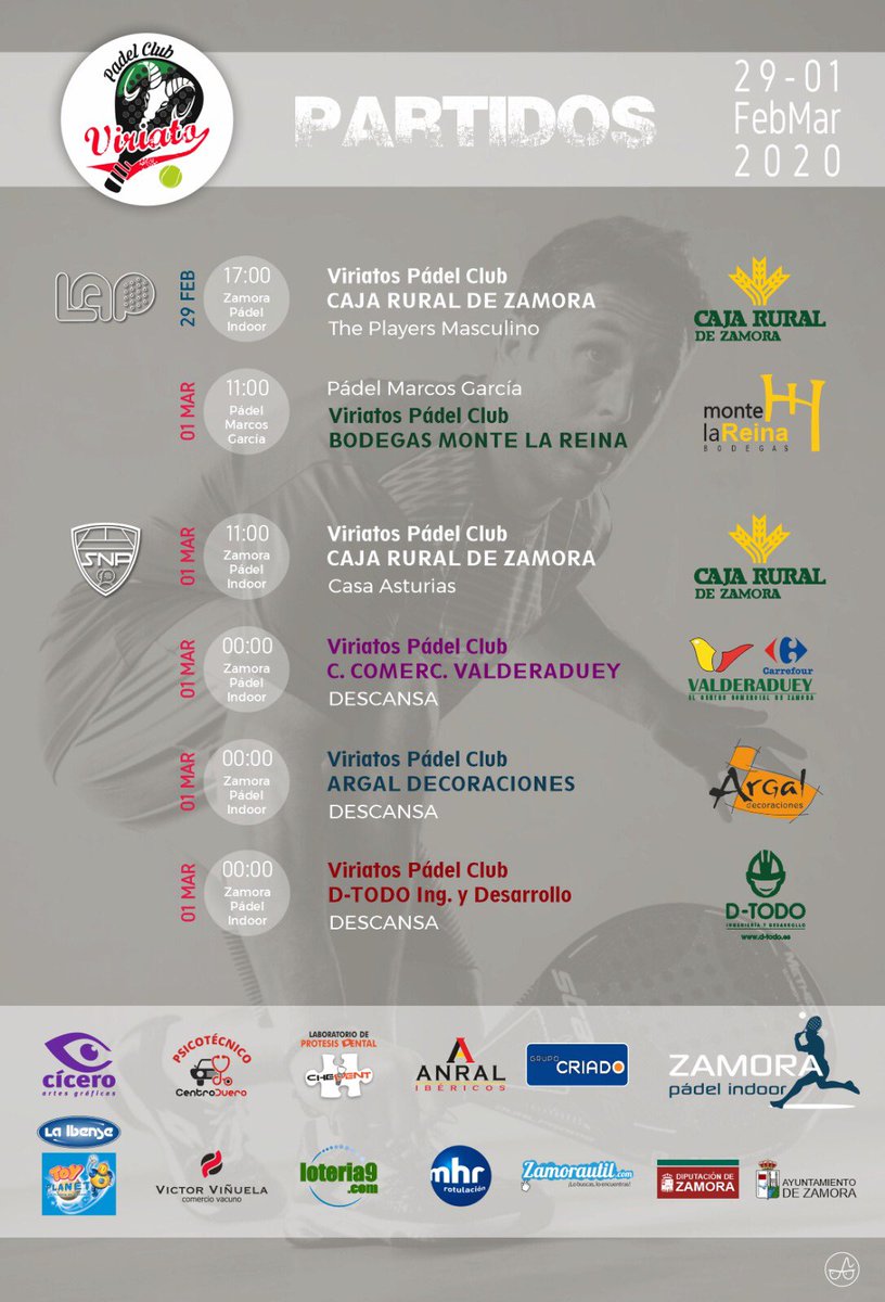 <a href="/VIRIATOSPADELC/">VIRIATOS PADEL CLUB Zamora 💚❤️</a> 
#SentimientoViriato

Fin de semana donde nuestro equipo Viriatos CRZ puede ascender a la segunda división de <a href="/lapsportpremium/">LAP SPORT PREMIUM</a>

Y además se juega la última jornada de @SNPadel 

<a href="/cajaruralzamora/">cajaruralzamora</a> 
<a href="/MonteLaReinaes/">Monte La Reina</a> <a href="/zamorapadel/">Zamora Padel Indoor</a> <a href="/dtodoingenieria/">D-todo Ingeniería</a> <a href="/CCValderaduey/">C.C.VALDERADUEY</a> #Argal