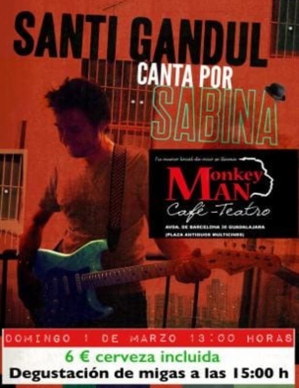Cerramos la semana con SANTI GANDUL, el domingo al Vermú cantando por SABINA.