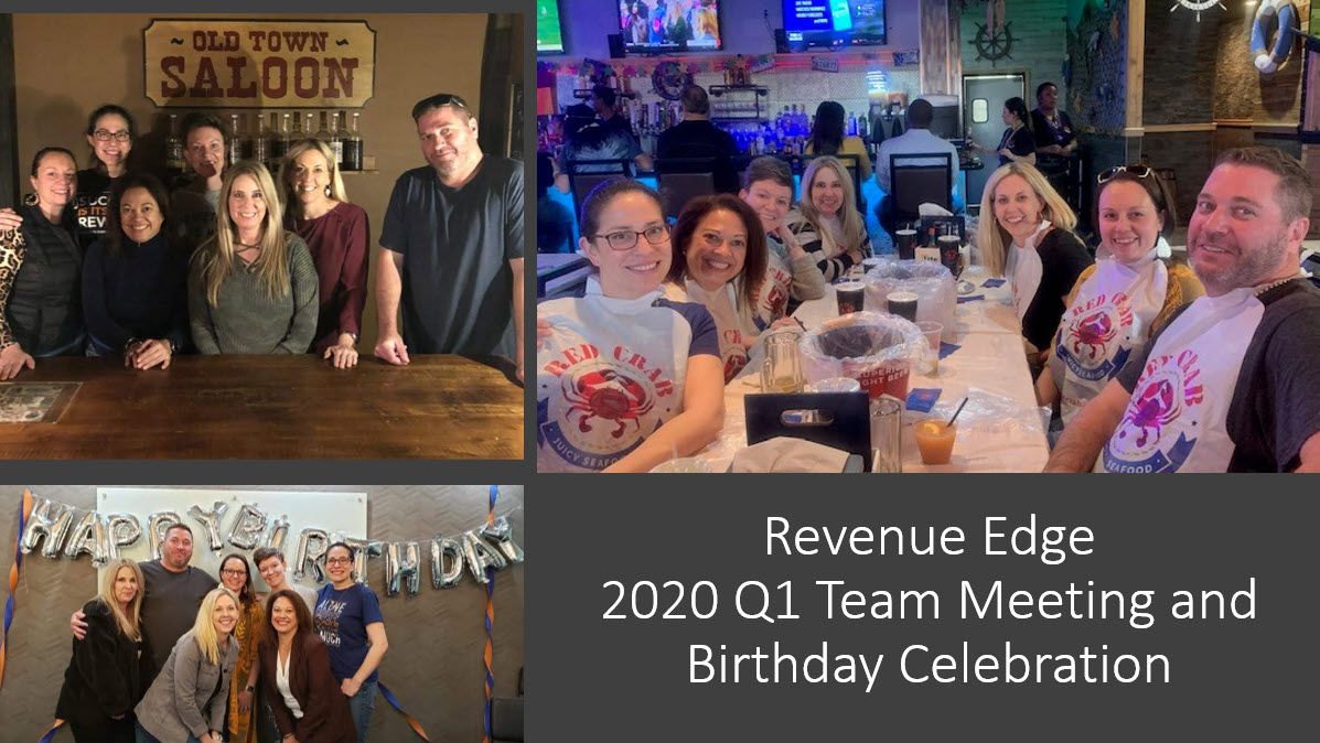 During our Q1 team meeting we packed in training, birthday celebration, fun team builder, and a little Fat Tuesday team dinner!  We sure do like to have fun as a team and build great company culture while celebrating our successes!