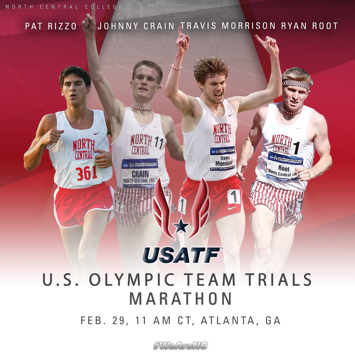 NCC_Athletics's tweet photo. We wish the best of luck to the 4 alumni from @NCCMensXCTF who will compete in @usatf Olympic Marathon Trials on Saturday!

The Cardinals have one of the highest number of alums qualified for the race of any program in the nation.

#WeAreNC @NCAlumni https://t.co/lTCoLmbRfk