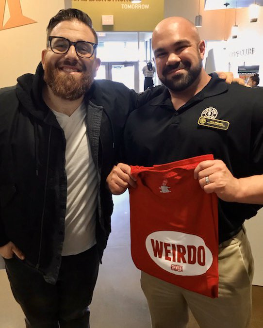 1057thePoint's tweet photo. Come say hello to @Patrico1057 at @GoldsGym in Ballwin. We’re here til 6p meeting listeners and signing up members! Check out their Leap Year specials and start your journey to get fit at #GoldsGym #ChangeIsStrong #1057thepoint https://t.co/Py603uDBys