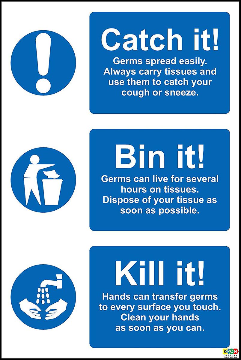Very simple steps we can all take to help prevent the spread of seasonal and other germs! Anybody with concerns regarding the current Covid-19 situational use this link gov.uk/guidance/coron… #CoronaVirusUpdates