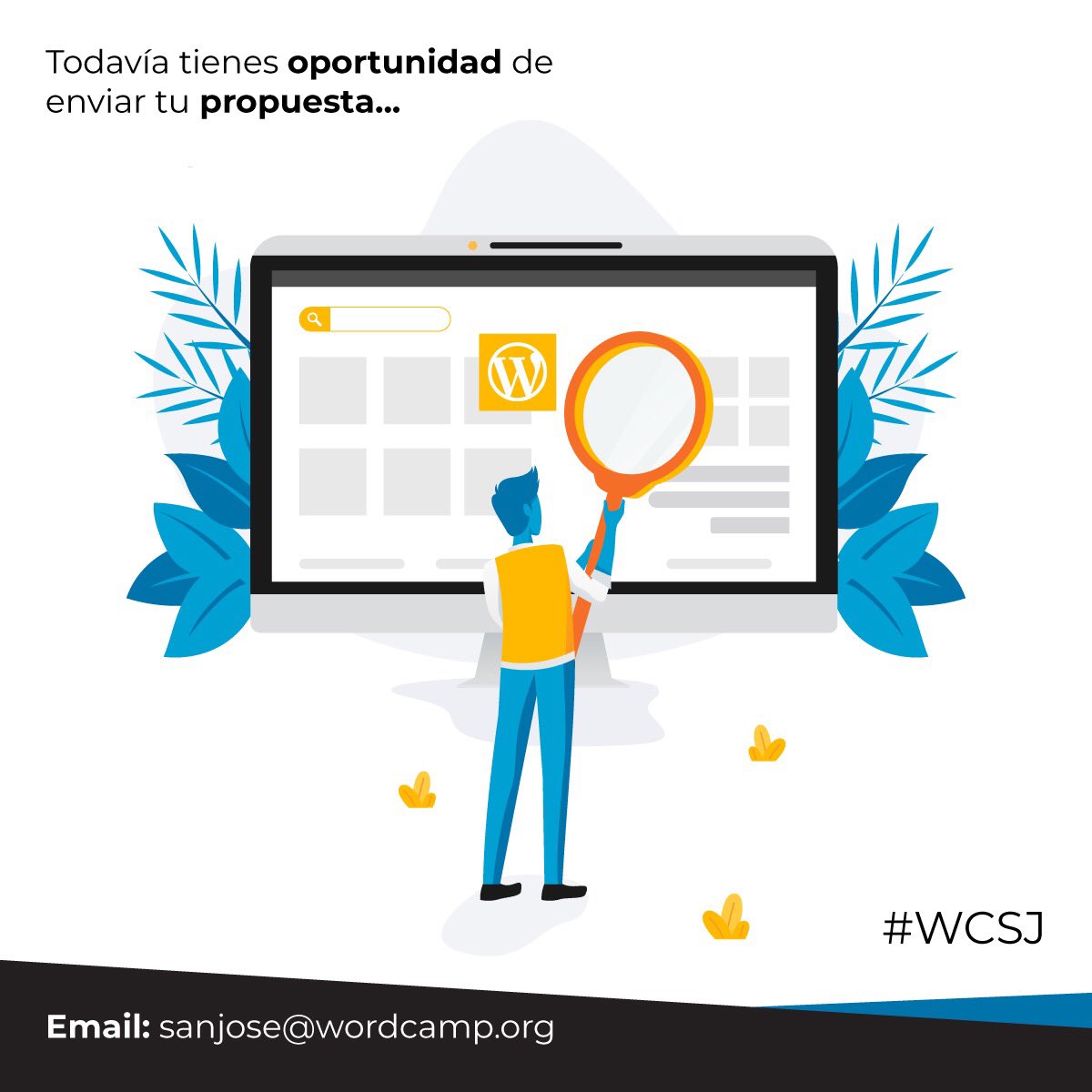 Diseña el Logo del WordCamp San José 2020. ✍️

La elección del logo se realizará por medio de votación del público en nuestra página de Facebook y de un grupo de especialistas.

📧 Envíenos sus propuestas a sanjose@wordcamp.org, antes del 06 de marzo (👀 ampliamos el tiempo).