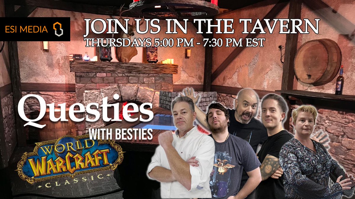 Questies with Besties is LIVE in the tavern! Join Us each week as we level up in classic WoW.

twitch.tv/esports_integr…

<a href="/horizonavl/">Horizon AVL</a> <a href="/havlEsports/">Esports Integration</a>
