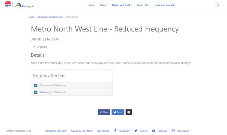 GeorgiaMCameron's tweet photo. @SydneyMetroIIWT - Time to reset the counter? https://t.co/3wk0u5wlOY