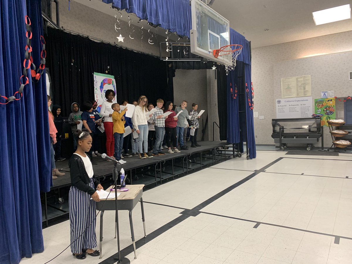 Black History Month Celebration at Morgan Kincaid with student presentations and performances. #aesd @DrAmy_AESD_Supt