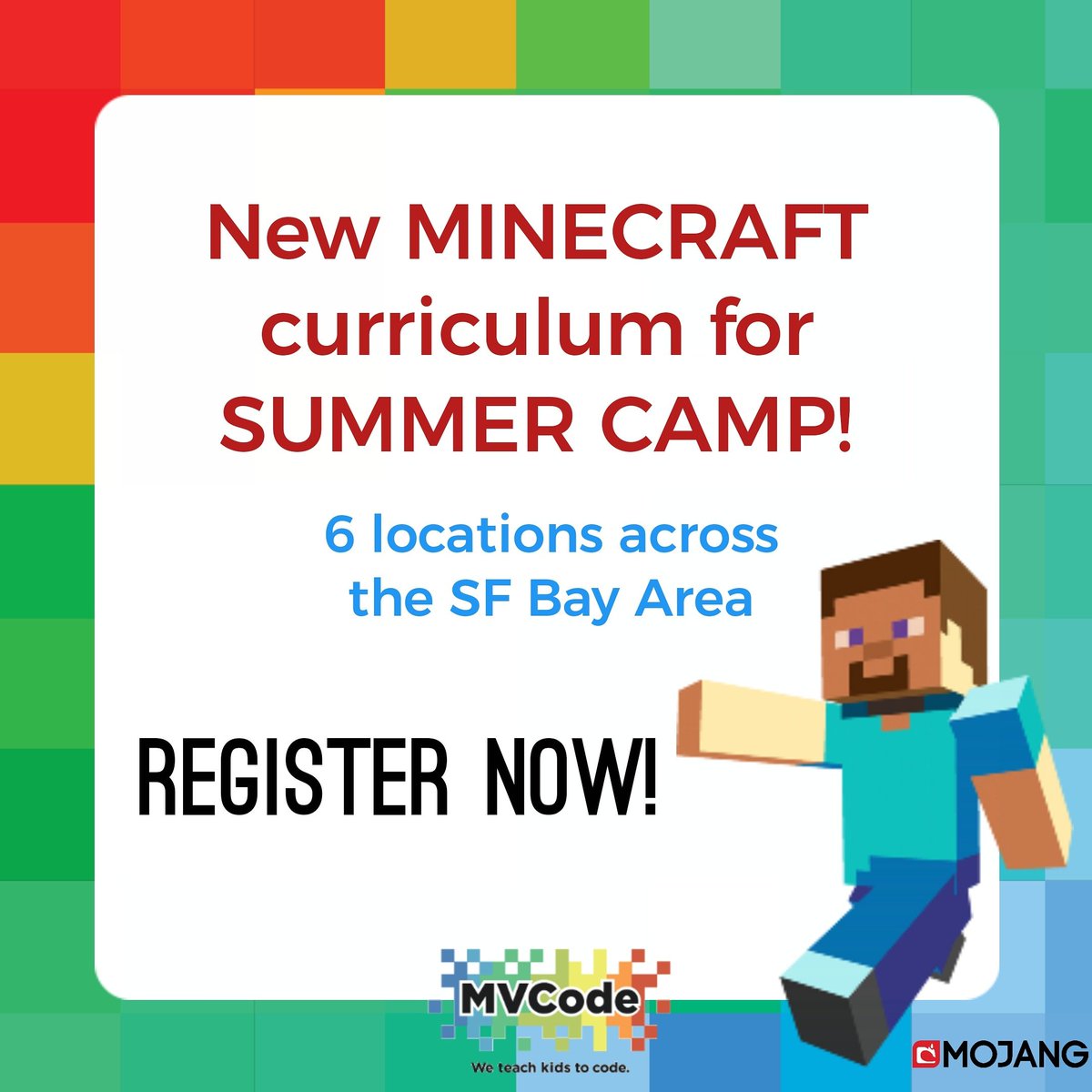 mvcode's tweet image. ☀️We have created new MINECRAFT curriculum for Summer. Camp registration is now open! ☀️ To register: mvcode.com/seasons/summer…
#summercamp #bayarea #familyfun #kidsactivities #kidscoding #learntocode #coding #programming #stemeducation #technologycamp #mvcode #Minecraft