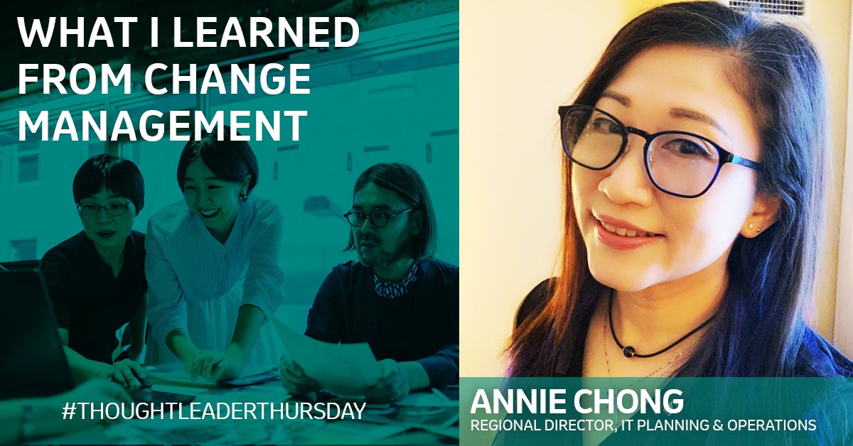 msdcareers's tweet photo. In this week’s #ThoughtLeaderThursday, Regional Director, IT Planning &amp;amp; Operations in #MSDAPAC, Annie Chong, reflects on the ins and outs of her job and the four lessons she’s learned in change management. https://t.co/lyVDAuxZNh #AtMSDImInspired https://t.co/JIZ3cPVMmR