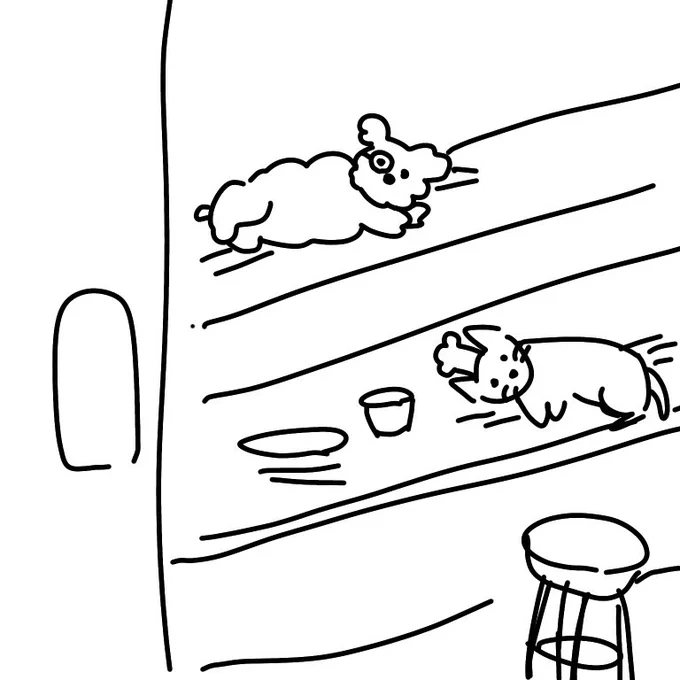 福岡でよく行ってた中華屋さんに入ると片目メガネの犬とコック帽かぶった猫が寝ていた夢を見た。かわいかった。 