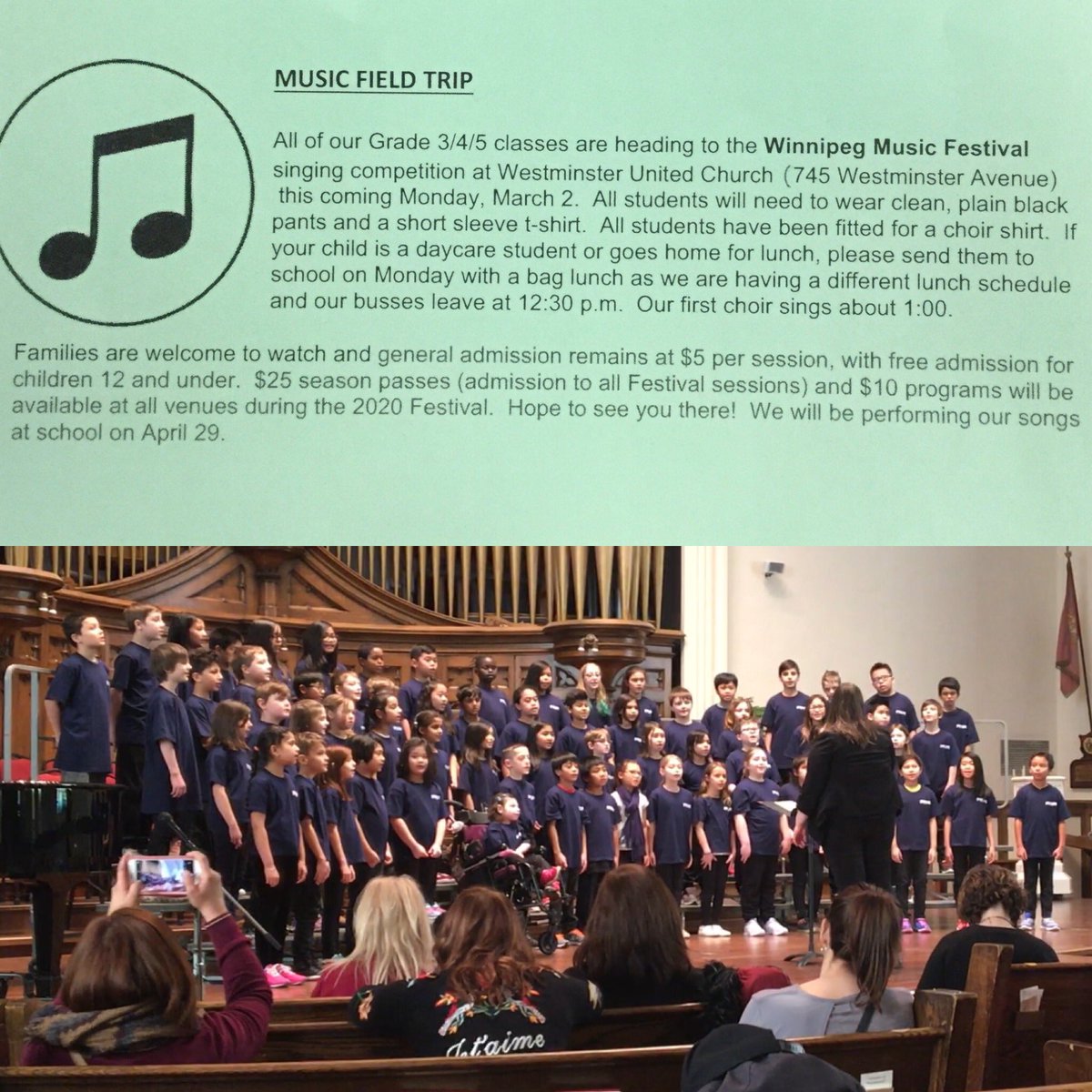 #WMF happening on Monday and we are excited to sing.  Parents note the info in the note sent home today.