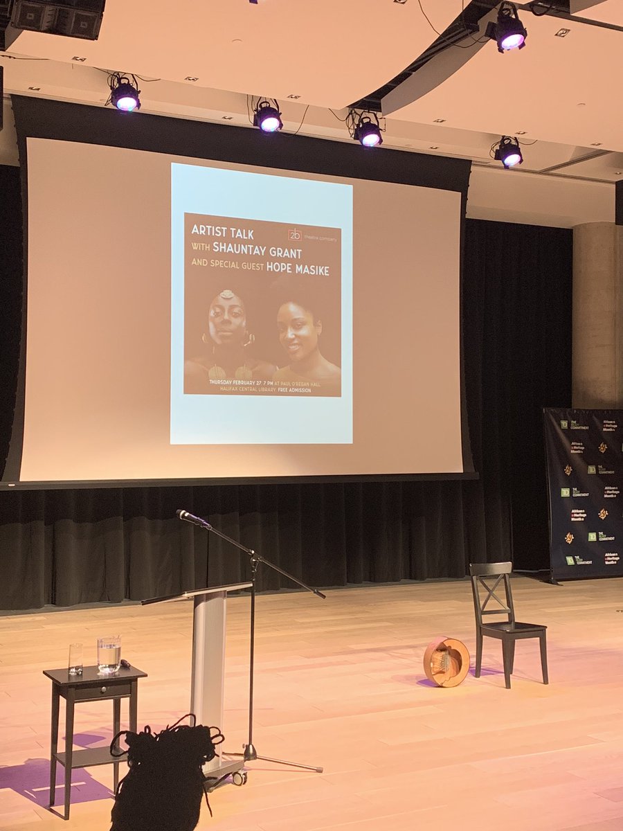 ocean_opal's tweet image. Tonight we’re at the #playwrights workshop at @hfxpublib with poet, playwright, and award-winning author Shauntay Grant, and musician Hope Masike. Great community programming for #artists in #Halifax and #AfricanHeritageMonth. @2btheatre