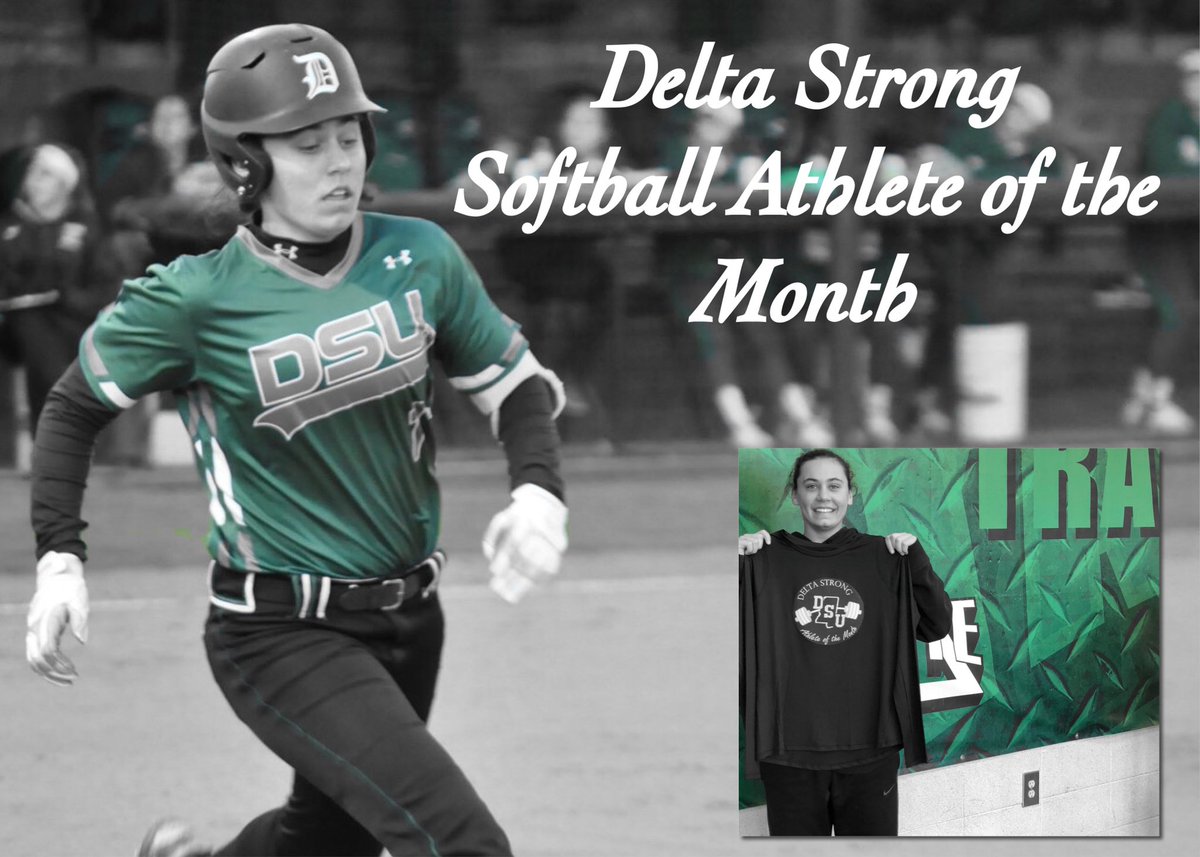 _CoachMaria's tweet image. Congratulations to Freshman Outfielder Alyssa Gover for being named Delta Strong Softball athlete of the month!! 🥎 #DeltaStrong