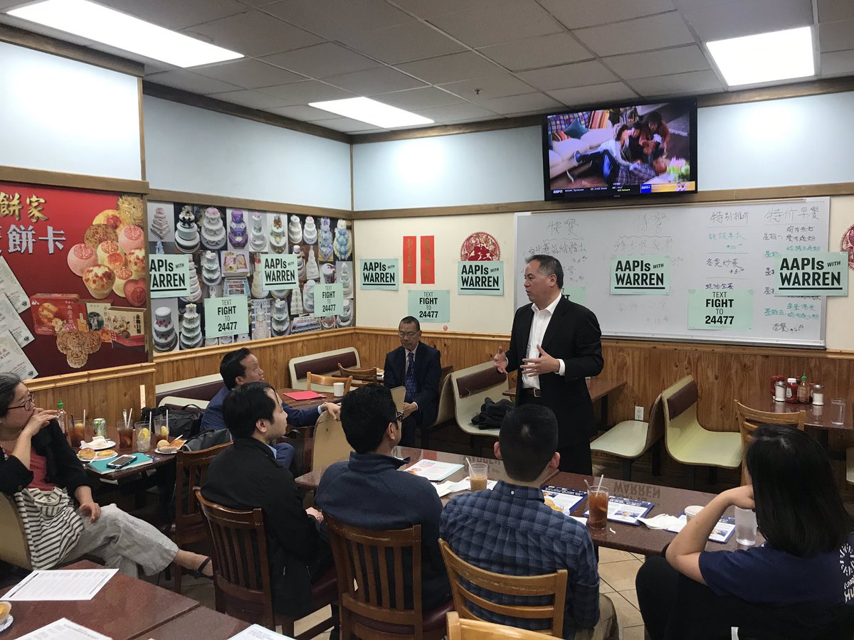 AAPI4Warren's tweet photo. .@PhilTing: “@ewarren is ready to talk the talk and walk the walk. And she’s ready to lead on the issues that matter: universal child care, housing, healthcare, and more.” @TeamWarren https://t.co/8nkekL5aIx