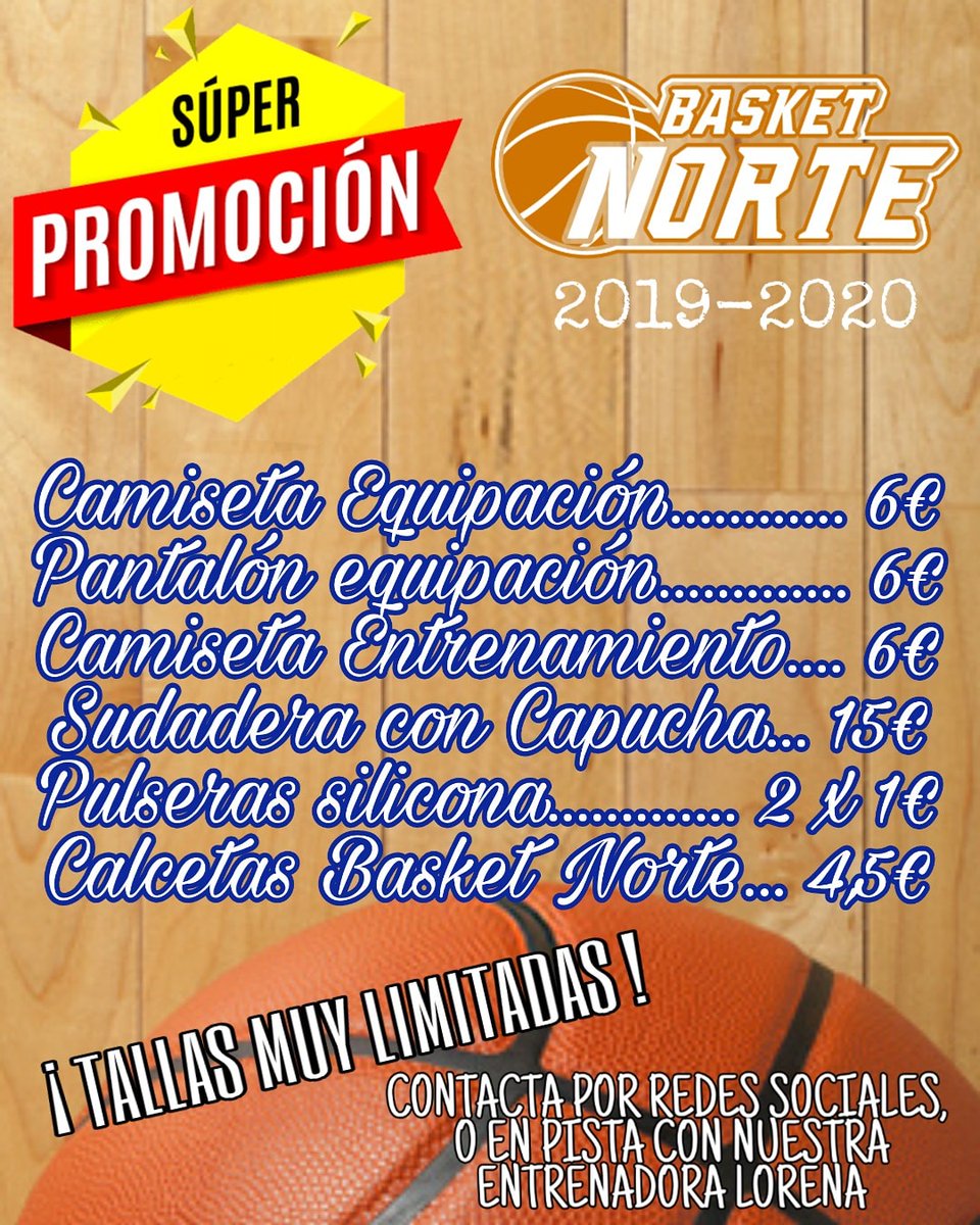 📢 🇫 🇱 🇮 🇵 🇦  CON NUESTRAS LIQUIDACIONES ❗❗
Salida de Stock de nuestra ropa de @clubbasketnorte 2⃣0⃣1⃣9⃣/2⃣0⃣2⃣0⃣ , en colores chulisimos y a estrenar! 
Pregunta sin compromiso por MD, o pásate por nuestras pistas del CEIP Rosa de Gálvez y pregunta por 🅻🅾🆁🅴🅽🅰