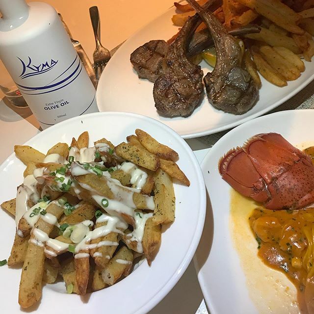 hungry_hoboken's tweet photo. In the frierarchy of dinners, this one is up top @kymaflatiron .
.
.
#hungryhungryhoboken #hoboken #nyc #newyork #kymaflatiron #kyma #flatiron #nyceats #fries #greekfries #lamb #oliveoil #newforkcity #greekfood #seafood #devourpower #feedfeed #lobster #lobsterbisque #lobster… https://t.co/wDLwJgu5ba
