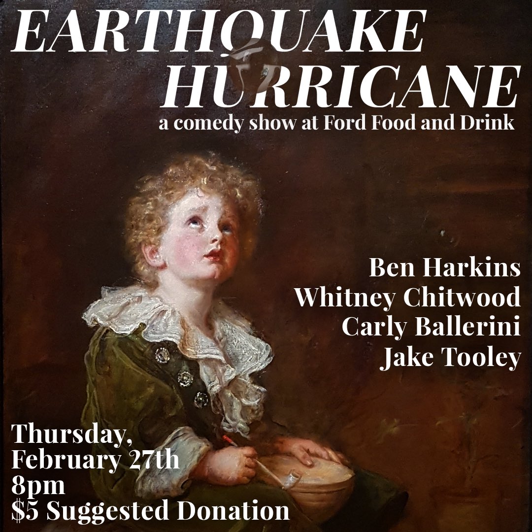 TONIGHT!!! Catch <a href="/TheBenHarkins/">Ben Harkins</a>, <a href="/WhitneyChitwood/">Whitney Chitwood | Writer and Stuff</a>, <a href="/CarlyBallerini/">Carly Ballerini</a> and <a href="/jake_toilet/">Jake Tooley</a> do their good work on our fun stage! #eqh #pdxevents #standupcomedy