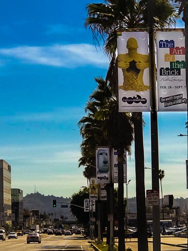 GoldMetroMedia's tweet photo. We cannot #LEGO of our excitement for Art of the Brick at California Science Center starting TOMORROW! @californiasciencecenter #citylightpolebanners #ooh #losangeles #sanfrancisco #marketing #artofthebrick https://t.co/JpnCWUynGZ