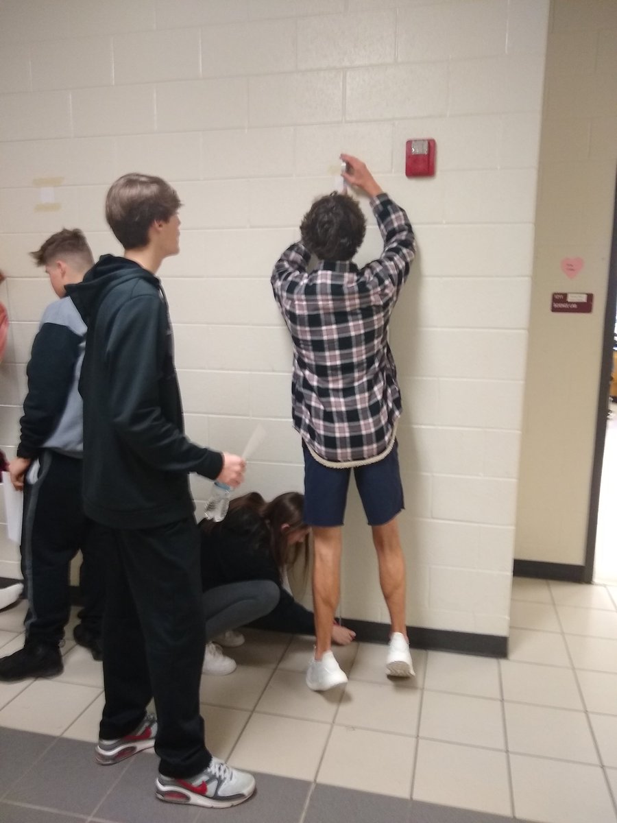 mrs_mc_science's tweet image. Measuring the &quot;bullet holes&quot; and footprints of the &quot;robber&quot; in our #ballistics lab today in #forensics #mathmeetsscience #geometry #realworldapplication