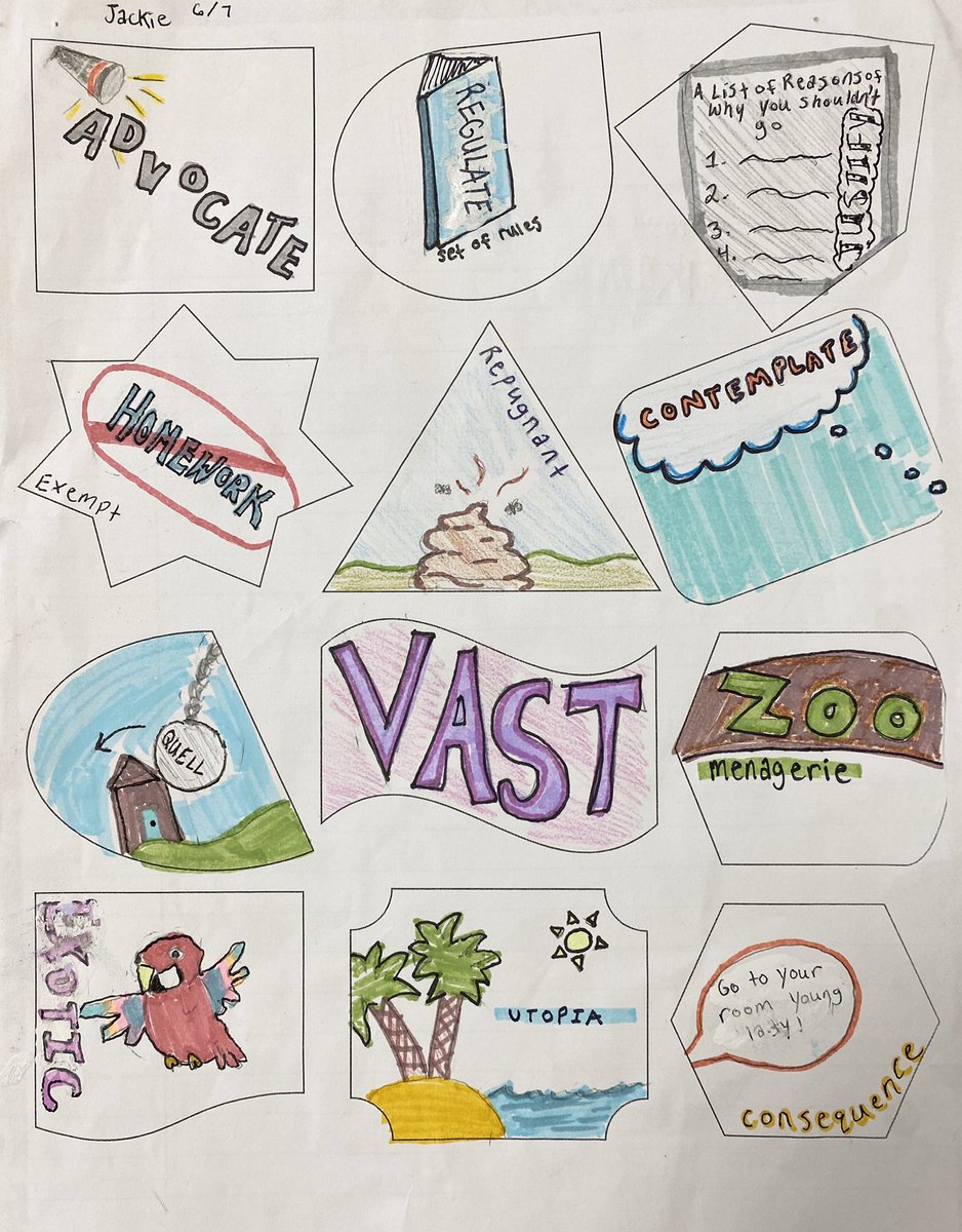 TamraDollar's tweet photo. #Vocabulary instruction doesn’t have to be boring! Check out these creative examples by @Booklady_721 #Read4413 #Read3423 #Read4563 #NoBoringWorksheets #TeachWithPurpose https://t.co/ESLxGsp4Rh