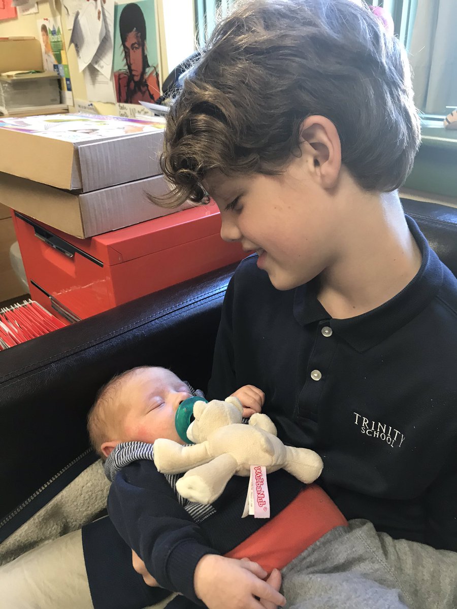 Hester4th's tweet image. Jackson came in to meet his 4th grade friend today #trinitylearns