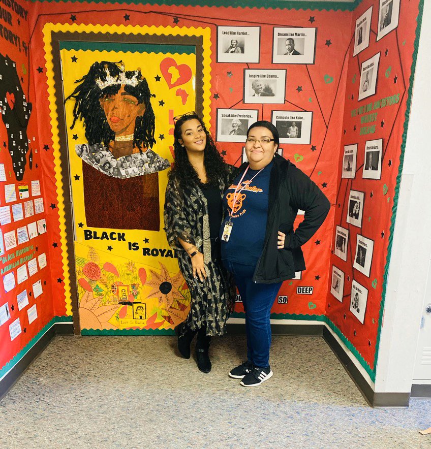 MsMartinsELAR's tweet photo. Thank you so much to Ms. B and my babies for all their hard work in putting together our door design for the Black History Door Decorating Contest! We won first place! @alief_middle #BlackHistoryMonth #BlackHistory #Blackhistorydoor https://t.co/mNtU8JDVhY