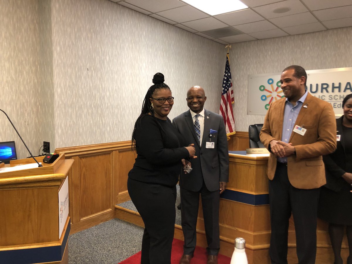 MrsMilburnNBCT's tweet photo. So proud to celebrate one of @DurhamPublicSch’s newest #SparkIgniters at tonight’s Board meeting! @MsMayoIteachK is such a valuable part of #TeamLakewood! 🌟 #WeAreDPS https://t.co/6YIOjaIrSu