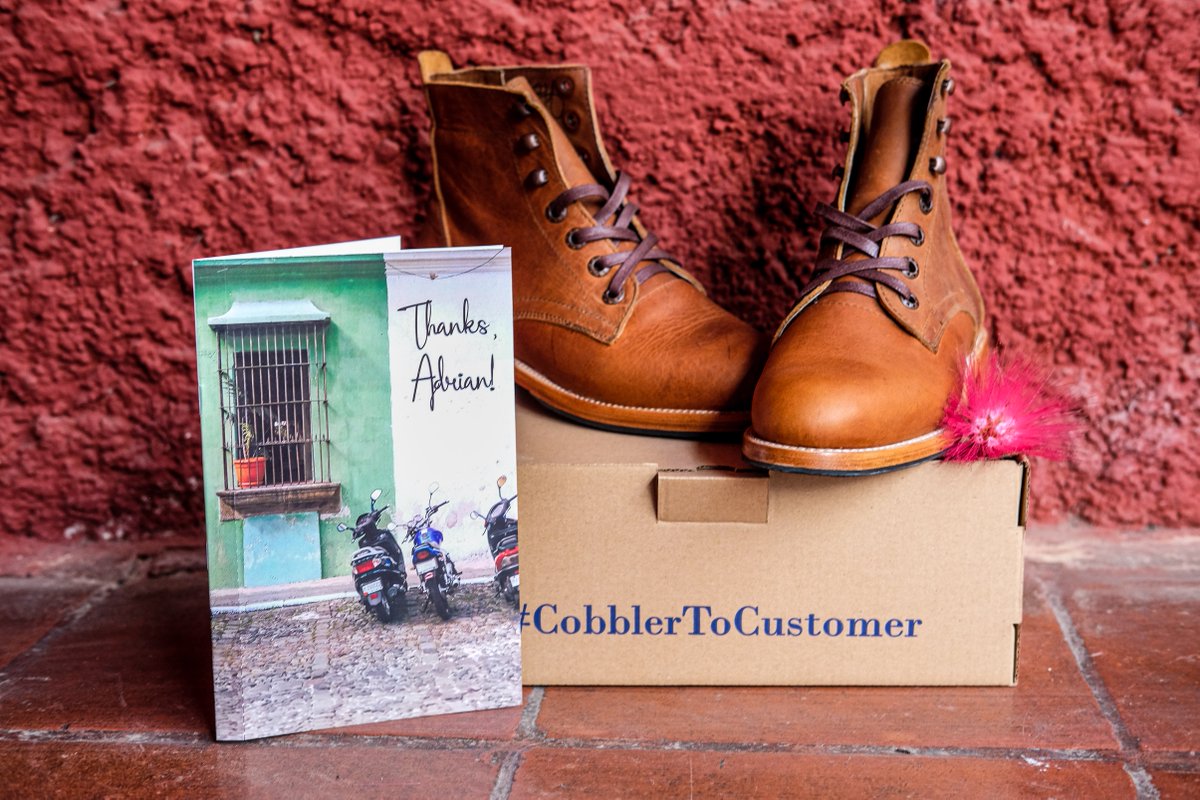 We believe in connecting people across borders. That's why every pair of Adelantes arrives with a pre-addressed postcard to your craftsman, so you can write a personal thank-you note to the talented artisan who made your shoes. ✍️ #CobblerToCustomer
