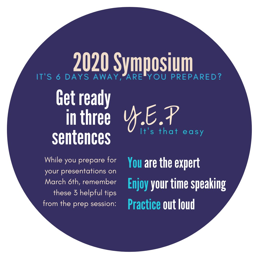 csusmogsr's tweet photo. The #2020Symposium is 6 days away ๐๐ If you are presenting next Friday, we can't wait to see all of your hard work! We compiled 3 key points from the prep session to help you prepare for next week. Just 3 sentences & you're all set - YEP, it's that easy๐๐พ๐#csusm #csusmogsr https://t.co/b35siGO92I