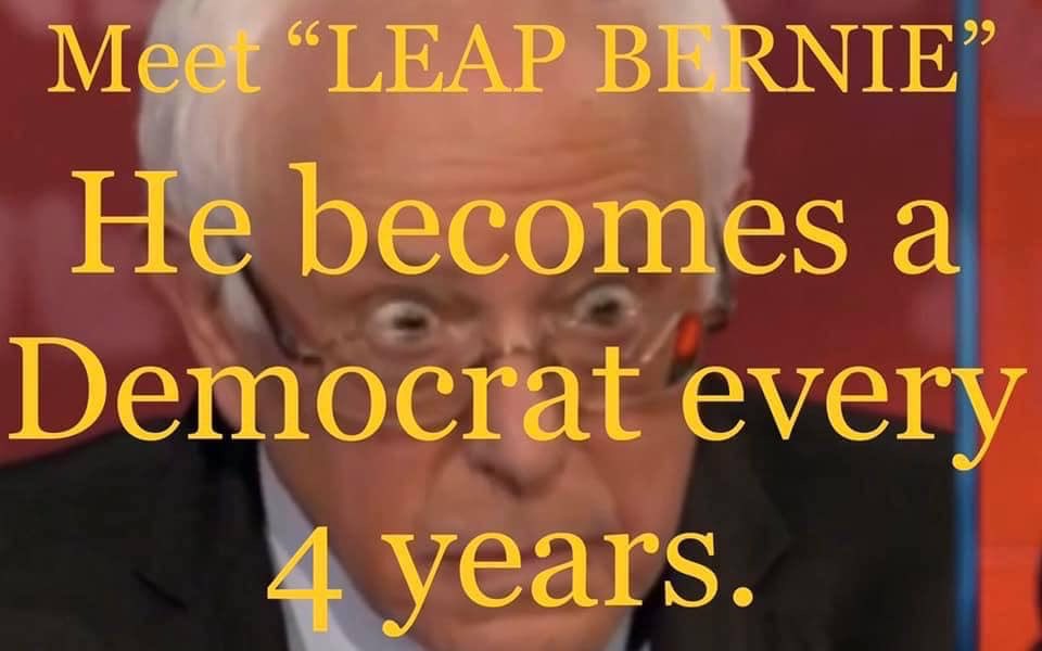 djogrolyo's tweet photo. @VoidWalker_N7 If #BullShitBernie is so sure he can win... and as you say... he is an Independent... let him run as one, stop using my party’s name for his political benefit... and run as an I.  You know why?  He can’t. He can’t win as a D and wouldn’t as an I either. https://t.co/YLh2cOe5Ai