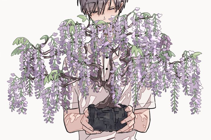「holding wisteria」 illustration images(Oldest)