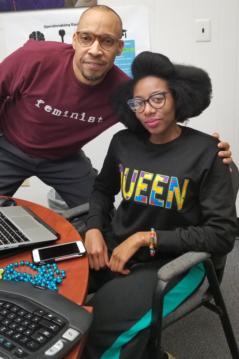 darylhowardphd's tweet photo. When your fashion just happens to match the content 👏🏽👸🏽✊🏽 #PDPrep #ElevateQueens #Women #Girls with my esteemed colleague @PorscheShanelle! @mcpsequityteam https://t.co/MNBzqGOl5g