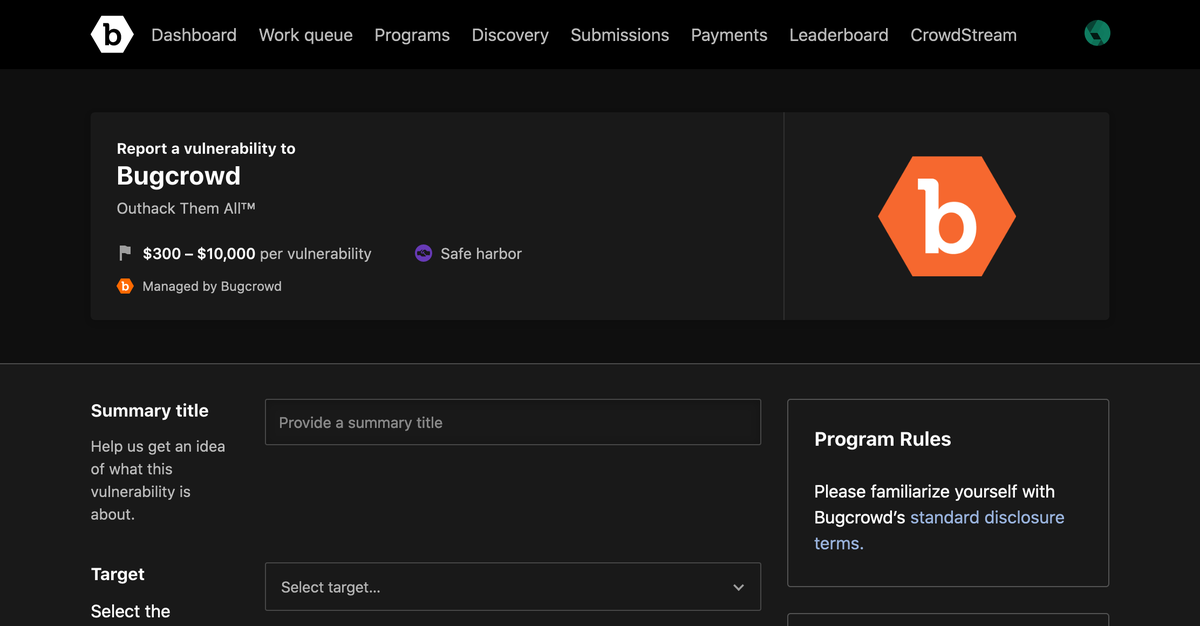 Bugcrowd's tweet photo. Join the dark side...
...Bugcrowd now supports Dark Mode 😎 https://t.co/iGQWZfidnR