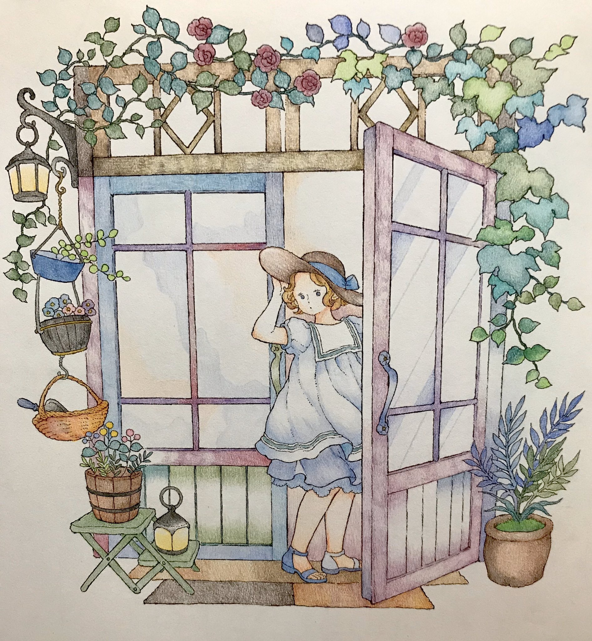 ねこもり唯 趣味垢 大人の塗り絵 No 112 井田千秋さん 憧れのお部屋より 完成しました 自由に塗ったので楽しかったです 憧れのお部屋 160色色鉛筆 ポリクロモス T Co Ekrlzwdueb Twitter