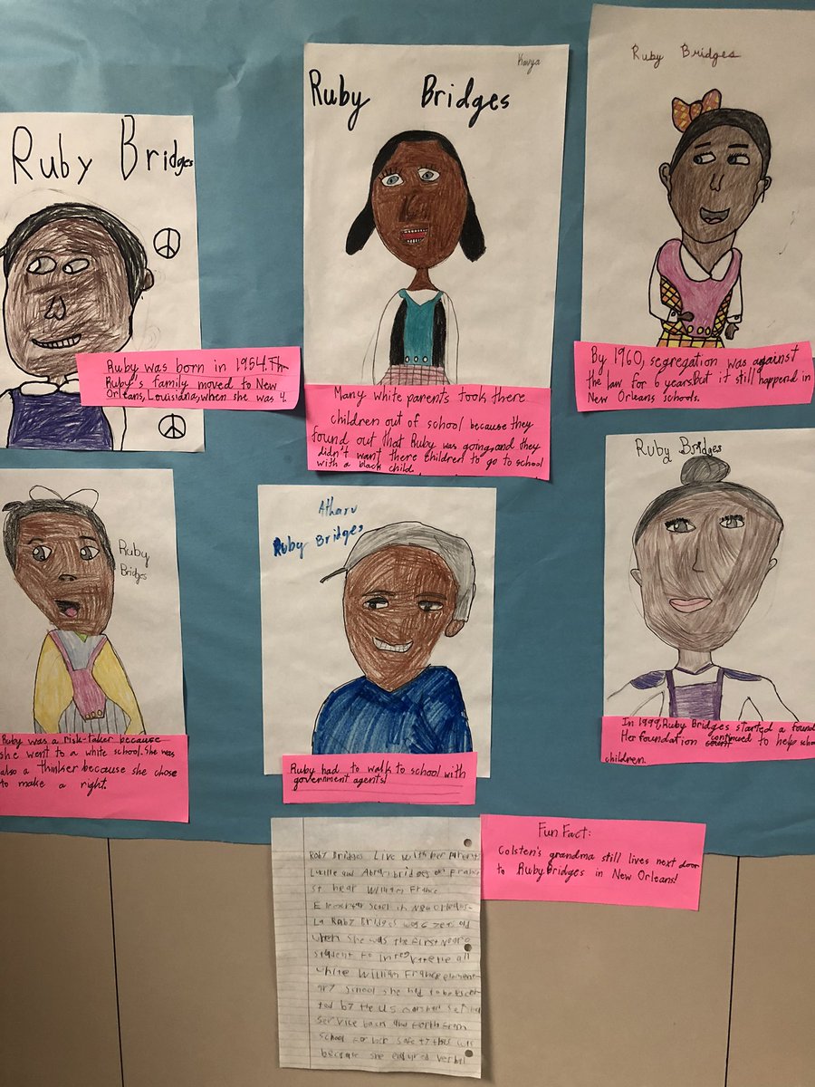 JHaysPink's tweet photo. Learning about several Black Americans during Black History Month. Fun fact-Colston’s grandma currently lives next door to Ruby Bridges. #CISDOurStory https://t.co/TZQv8fsZ1Q
