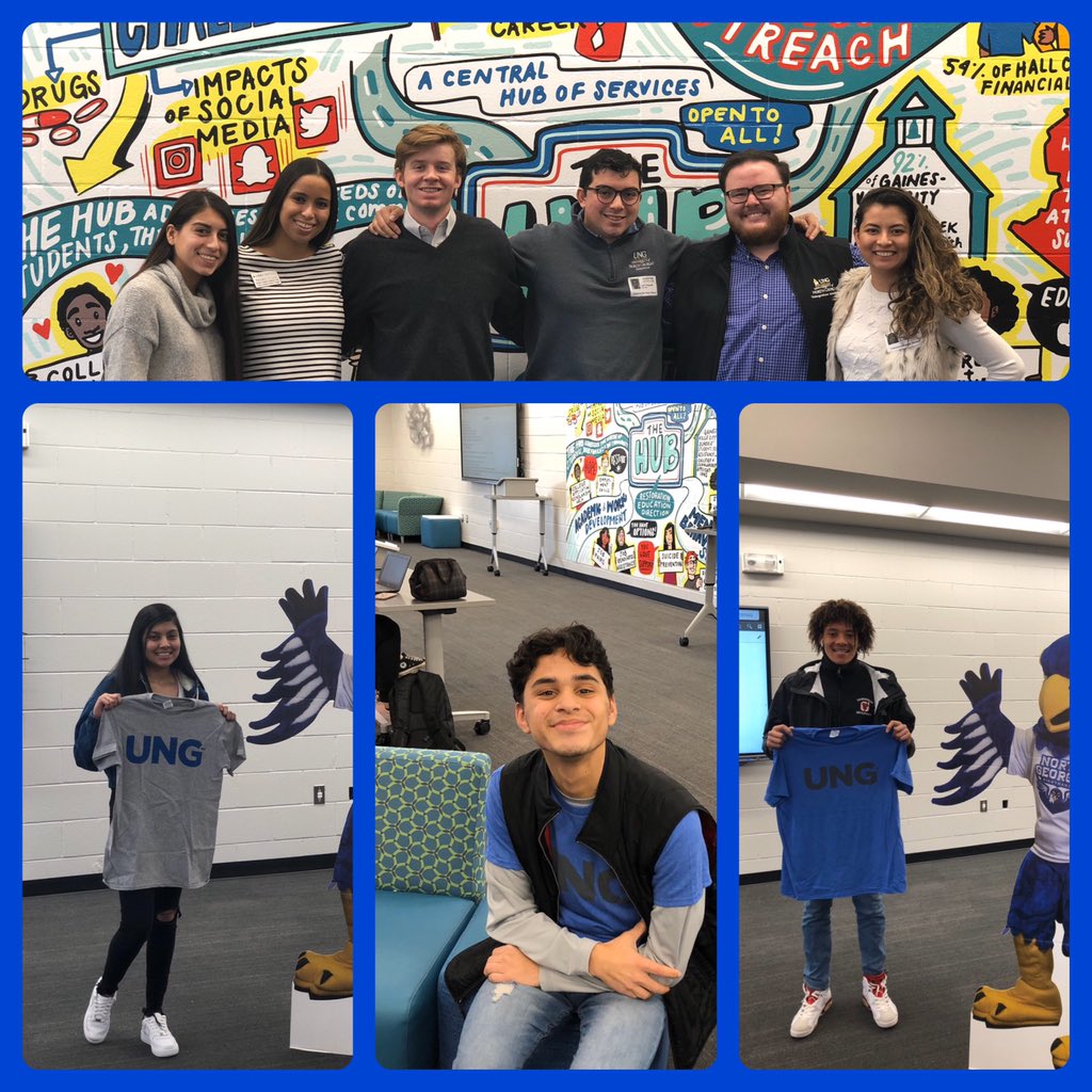 HubforHall's tweet photo. Below are 3 of the 47 GHS students accepted to UNG today. @HubforHall is a place for changing lives for @GCSS_GHS https://t.co/0AsFq1ErO7