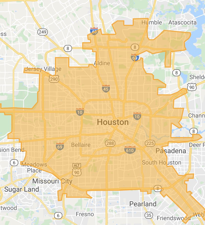 MattKHOU's tweet photo. If you live in the highlighted area, the City of @HoustonTX says you must boil your tap water for two minutes before drinking it. #water #KHOU11 https://t.co/UAEwLf8XvV