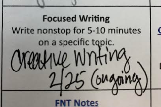 LisaSearlsLSWHS's tweet photo. Creative Writing worked on their focused writing. They are GREAT writers!#WICORWhileYouWorkLSW #titannation #lsr7proud https://t.co/obY8JojF1L