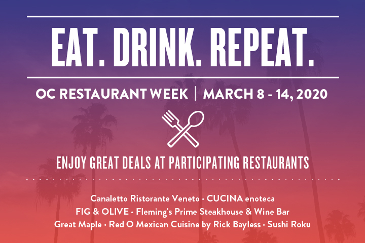 FashionIsland's tweet photo. Orange County Restaurant Week is back! From March 8 - 14, dine out and enjoy lunch and dinner specials at dozens of restaurants including some of your favorites from Fashion Island. #FashionIsland #Newportbeach #OCRestaurantWeek #Foodie #OCRW #Brunch #Lunch #Dinner https://t.co/GJiwaU1dnZ
