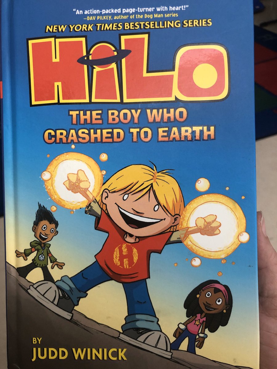 Finding engaging readalouds for #newcomers and #ELLs is tricky due to vocab, story structure, and even humor. Enter the amazing #Hilo by <a href="/JuddWinick/">(((Judd Winick))) 🐀</a> -  our #ELs are in love! (And now greet all new visitors with “AAAH!”, and then giggle hysterically) <a href="/KatColeReads/">Kathryn Cole</a> <a href="/NESlibrary/">Northside Library</a>