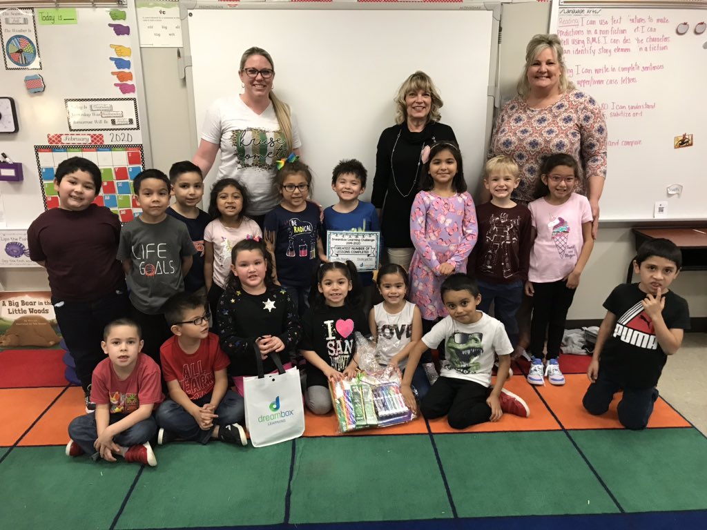 MathematicsMTSS's tweet photo. Our 2020 @DreamBox_Learn Challenge is complete &amp; the students in Ms. Murphy’s classroom (Kruse ES) completed the greatest number of lessons &amp; are the recipients of the “Kindergarten Most Lessons Completed Award”! Congratulations to these young mathematicians! #PISDMathChat https://t.co/ByYfWW3aM5