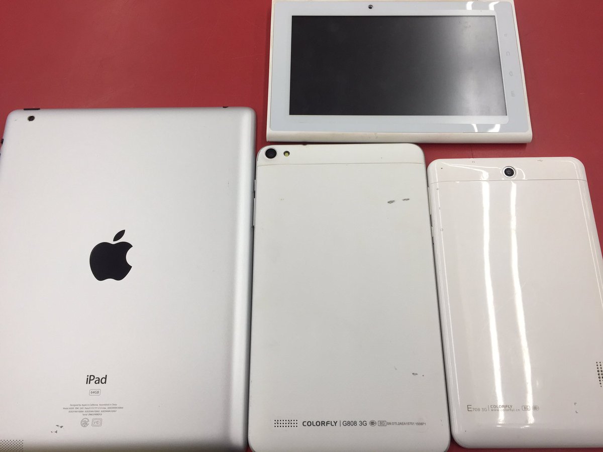 タブレット入荷です。状態悪く一部商品は使えるかどうかも危ういです