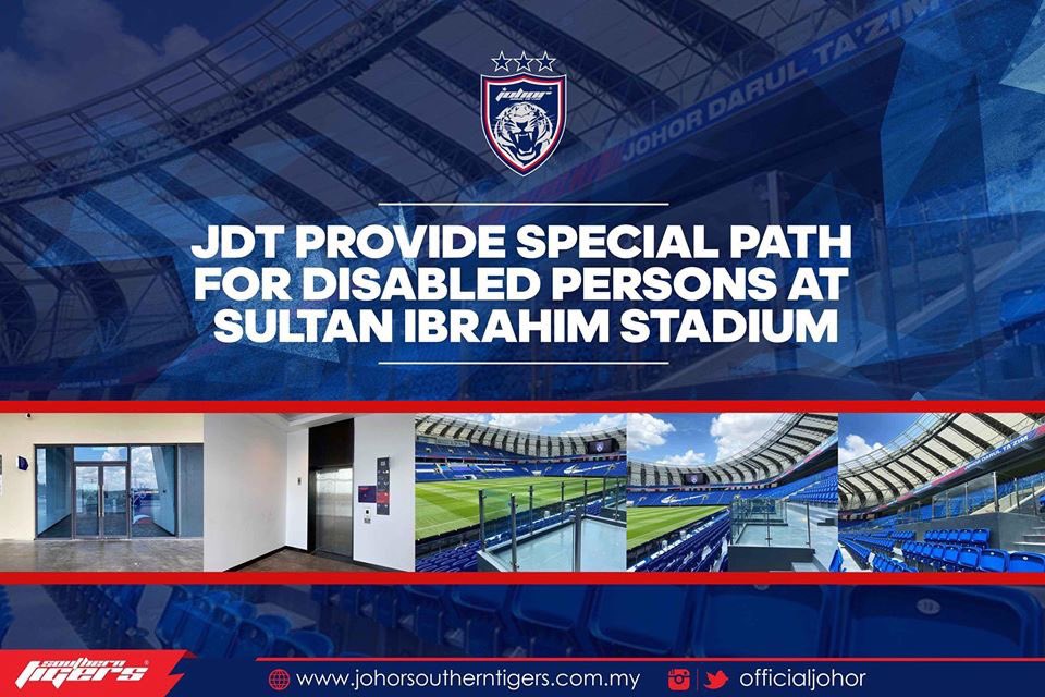 JOHORSouthernTigers Twitter पर: "Johor Darul Ta'zim FC (JDT) have always ensured the best for Southern Tigers fans. A special path for people with disabilities is available at the Sultan Ibrahim Stadium, Iskandar