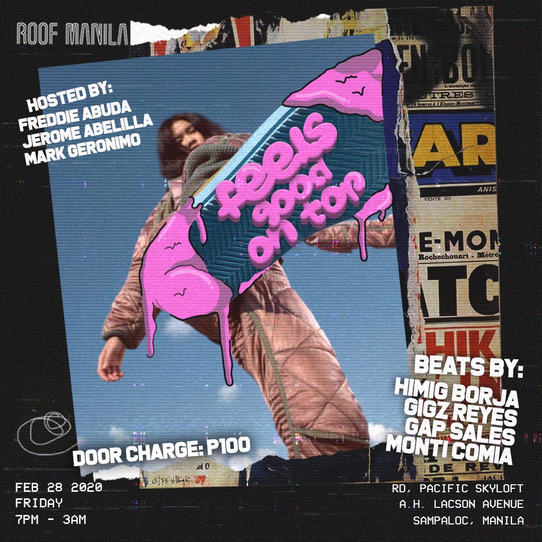RoofManila's tweet photo. Tonight is going to be insane, we already know it! 🔥 Come spend it with us and dance to the music of Borhuh + Gigz Reyes + Gap Sales + MC Monti Comia 🎶💥 Hosted by Freddie Abuda + Jerome Abelilla + Mark Geronimo 🥳 PS—we’re charging P100 at the entrance! 😜 #FeelsGoodOnTop https://t.co/6xZ9denpqe