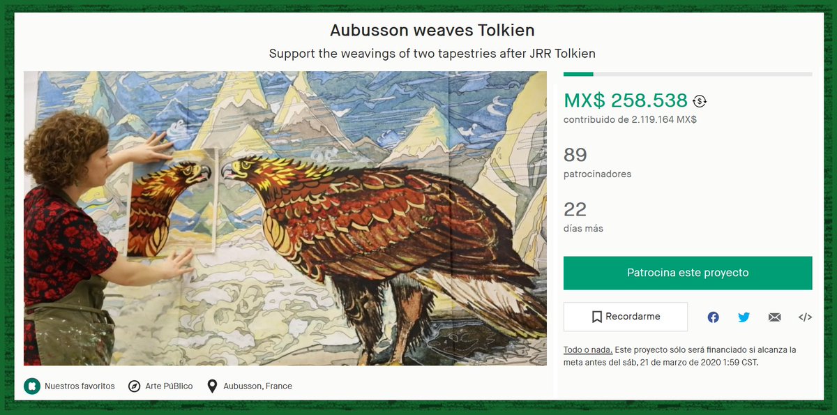 THX1337's tweet photo. #TodosSomosFans 🌳 ¡¡Amigos de @STolkiendiliMex y @ConcilioBCDMX ~ Ojalá esta información les agrade!! 🍃
 
Kickstarter 💡 Proyecto EL #HOBBIT EN TAPIZ 
Participe en la creación de 2 tapices con ilustraciones de J.R.R. #Tolkien 🧶🤗🧵 #Ñoñerias Aubusson! https://t.co/Vt8vP1CzUY https://t.co/k9Yh4oyXYL