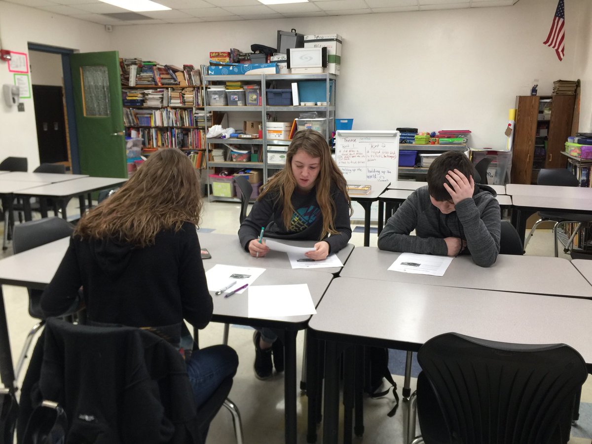 WJSHWildcats's tweet photo. Cross Curricular Challenge: ELA students (Molly McMullin, Claire Ames &amp; Jake Ward) reading the literature passage in Spanish. #Sutter #Wessner-Daulton #Enrichment https://t.co/TScoSZD345