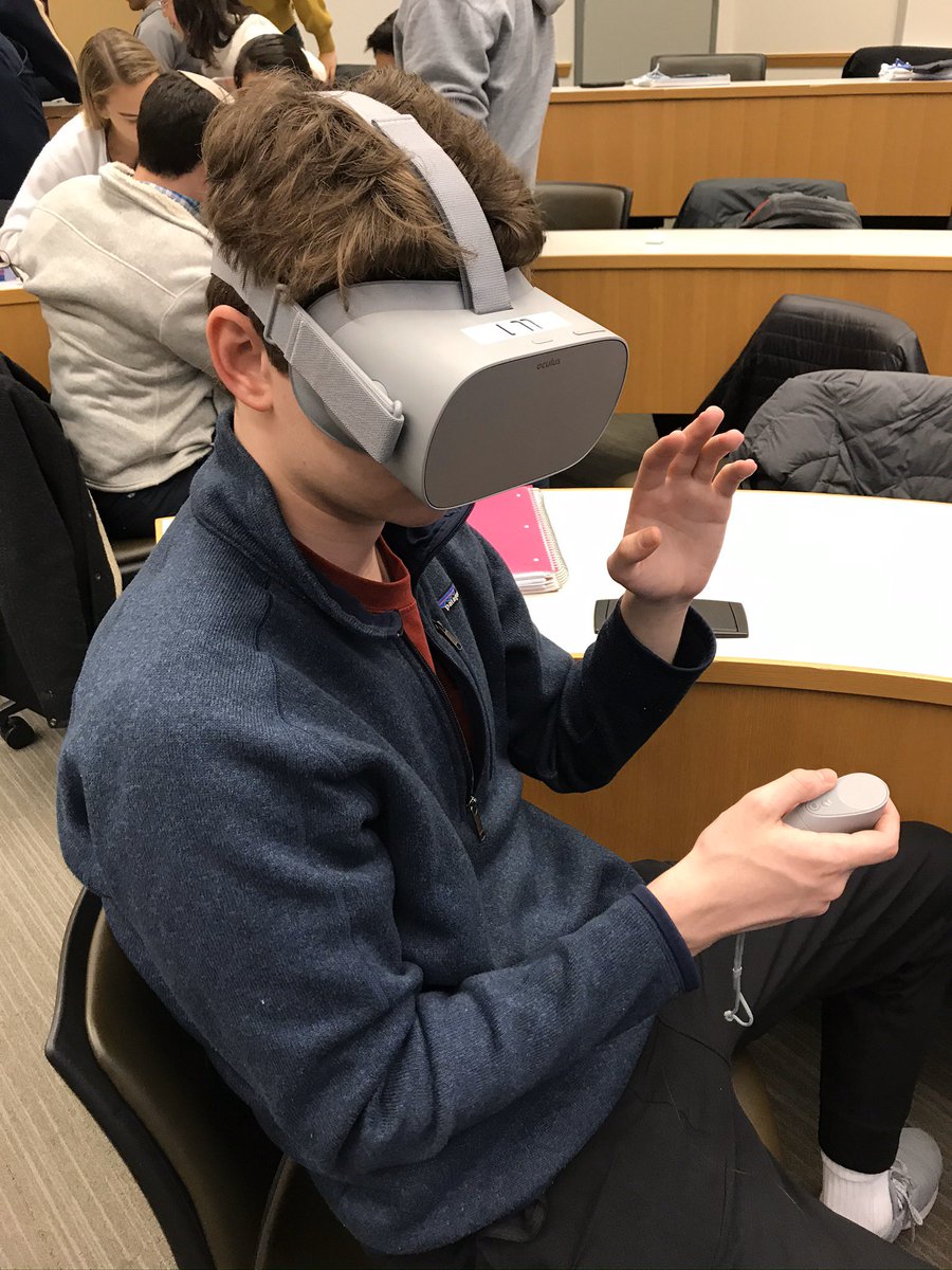OziasMoore's tweet photo. This week when my students arrived in class they entered “Virtual Reality” via VR headsets and learned the role of dynamic delegation leadership processes in the context of “Bomb Squad” Extreme Action Teams.
#teamsimulation #kleinetal2006
#whartonsimulation #mgmt301 https://t.co/w68SW2t0X5