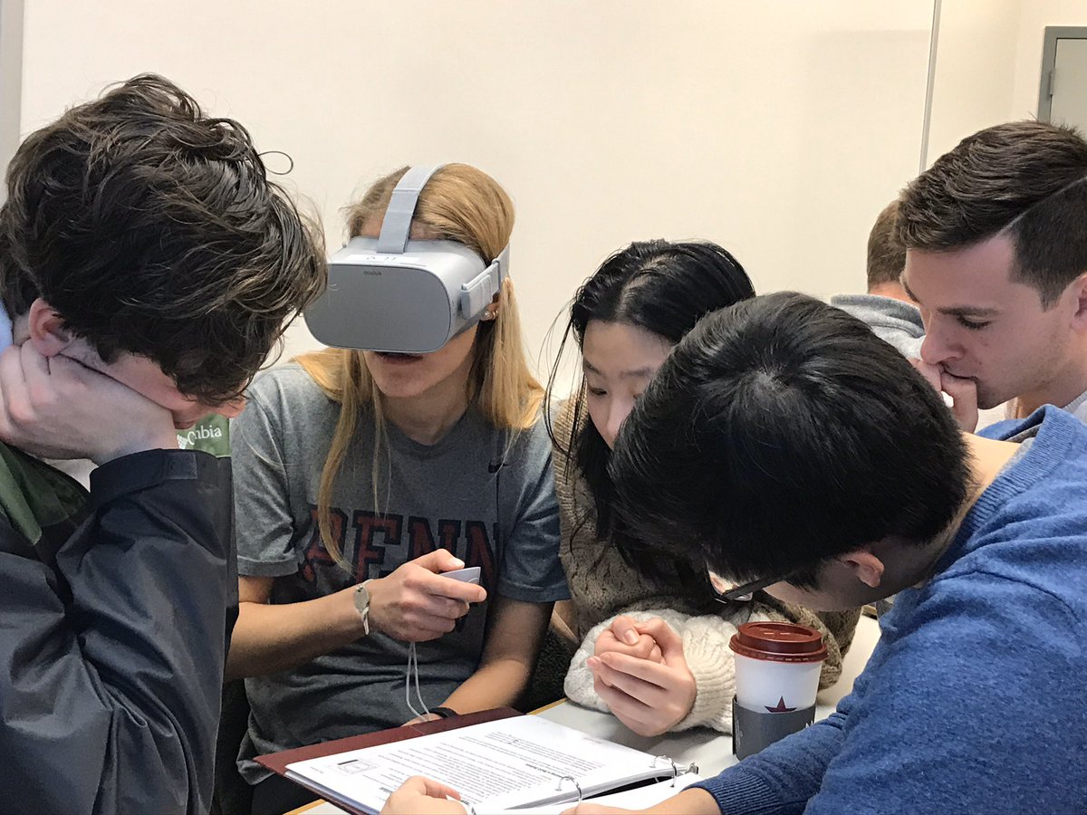 OziasMoore's tweet photo. This week when my students arrived in class they entered “Virtual Reality” via VR headsets and learned the role of dynamic delegation leadership processes in the context of “Bomb Squad” Extreme Action Teams.
#teamsimulation #kleinetal2006
#whartonsimulation #mgmt301 https://t.co/w68SW2t0X5