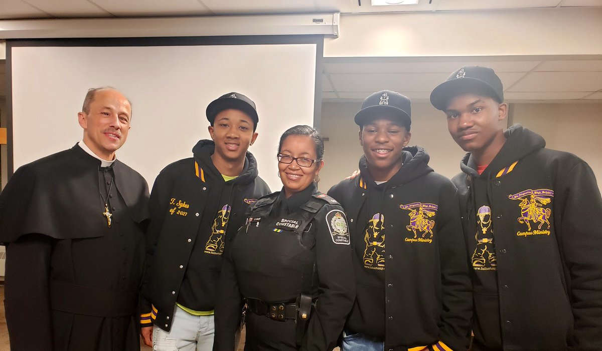 GOFraser66's tweet photo. Thanks to Father Tony Ricard and his students from St. Augustine High School in New Orleans for an inspirational speech highlighting Dr. King’s Dream and relating it to present-day communities. #DPCDSB @frtony https://t.co/kcvTc5LE8J